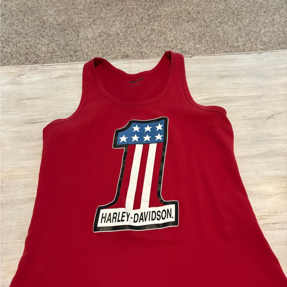 Harley-Davidson Red American Flag Tank Top